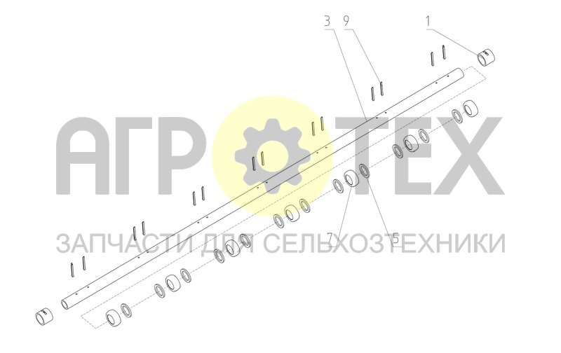 Труба с роликами (142.03.00.280) (№1 на схеме)